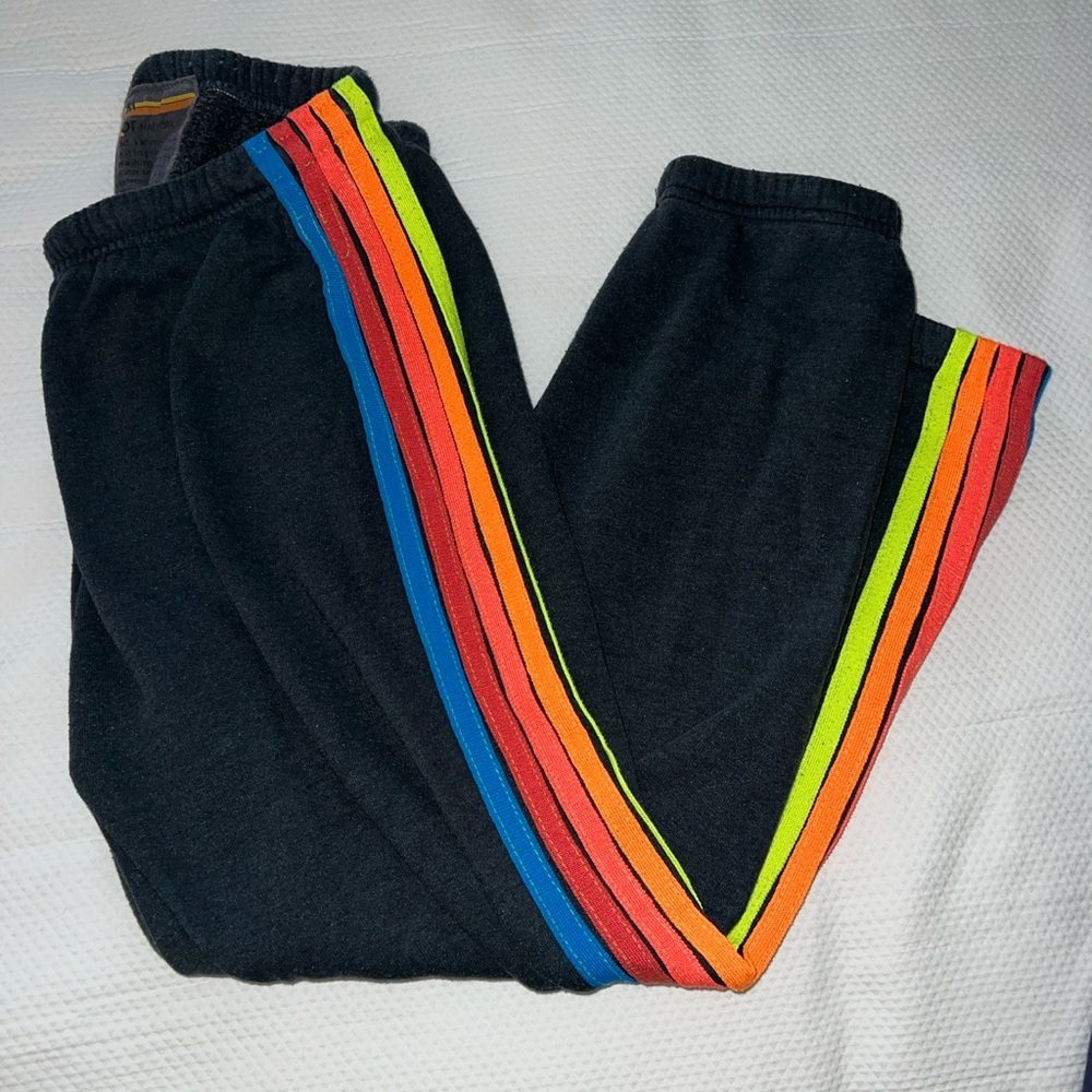 Aviator Nation Rainbow Stripe Sweatpants